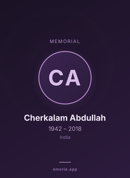 Memorial portrait of Cherkalam Abdullah