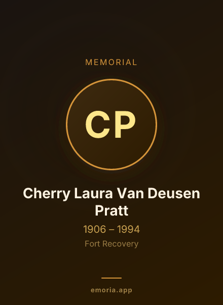 Memorial portrait of Cherry Laura Van Deusen Pratt