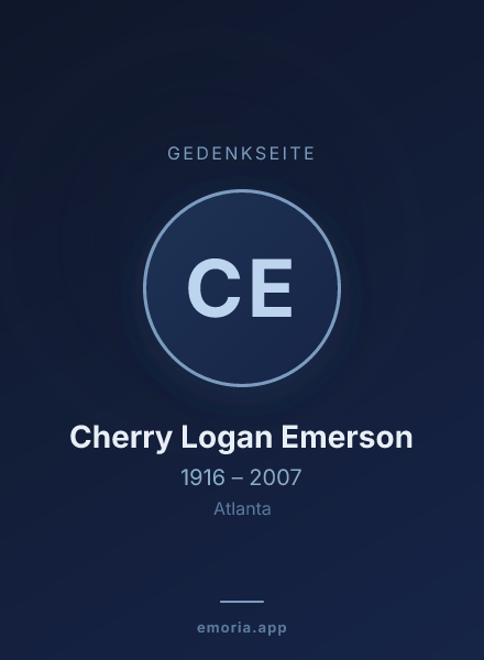 Gedenkportrait von Cherry Logan Emerson