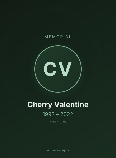 Memorial portrait of Cherry Valentine
