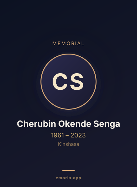 Memorial portrait of Cherubin Okende Senga