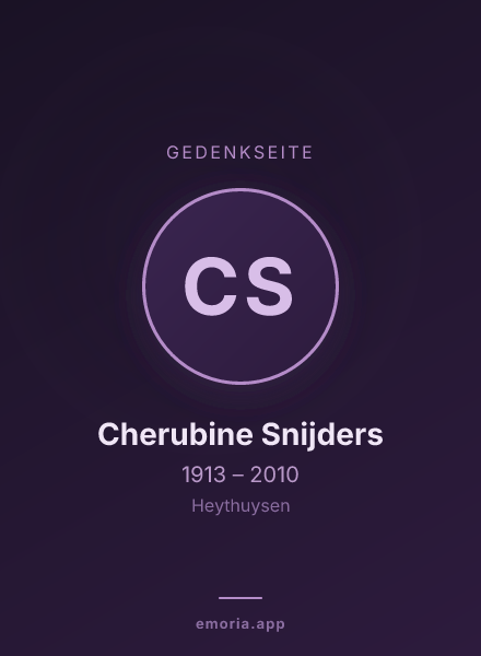 Gedenkportrait von Cherubine Snijders