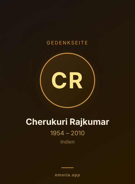Gedenkportrait von Cherukuri Rajkumar