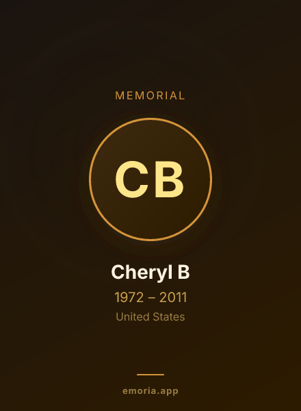 Memorial portrait of Cheryl B
