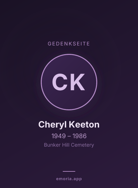Gedenkportrait von Cheryl Keeton