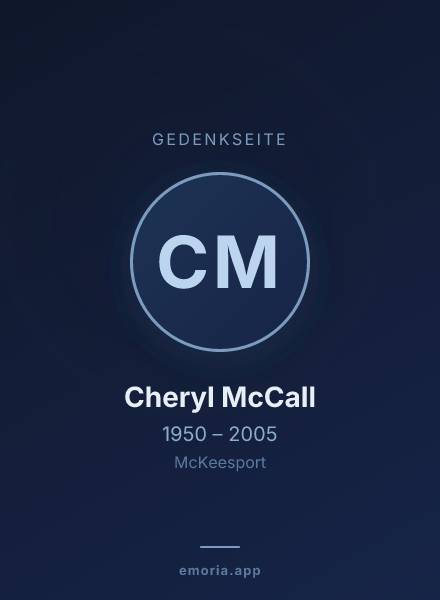 Gedenkportrait von Cheryl McCall