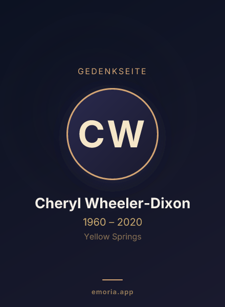 Gedenkportrait von Cheryl Wheeler-Dixon