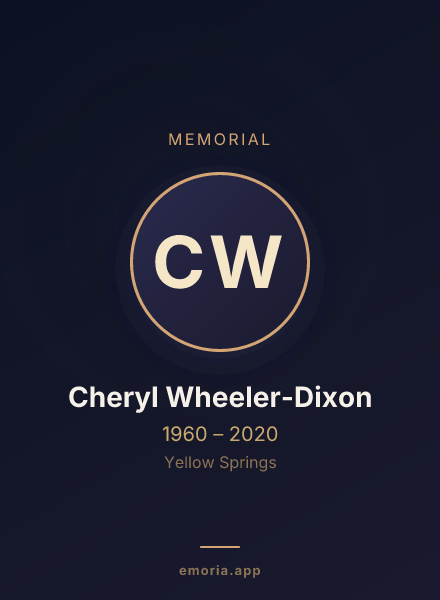 Memorial portrait of Cheryl Wheeler-Dixon