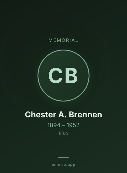 Memorial portrait of Chester A. Brennen