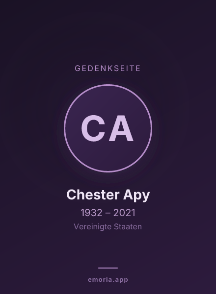 Gedenkportrait von Chester Apy