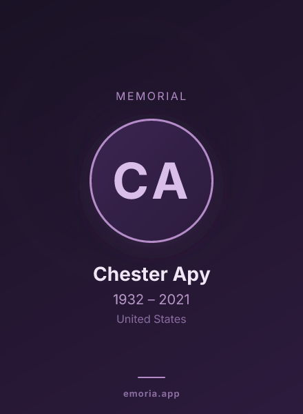 Memorial portrait of Chester Apy