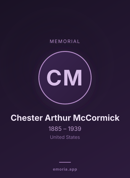 Memorial portrait of Chester Arthur McCormick