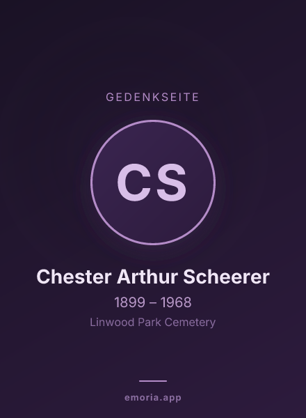 Gedenkportrait von Chester Arthur Scheerer