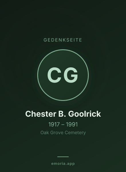 Gedenkportrait von Chester B. Goolrick