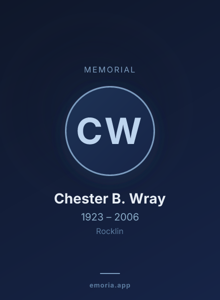 Memorial portrait of Chester B. Wray