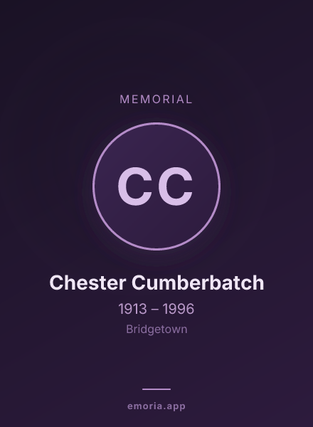 Memorial portrait of Chester Cumberbatch