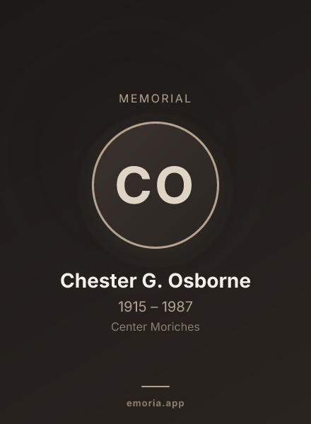 Memorial portrait of Chester G. Osborne