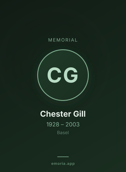 Memorial portrait of Chester Gill