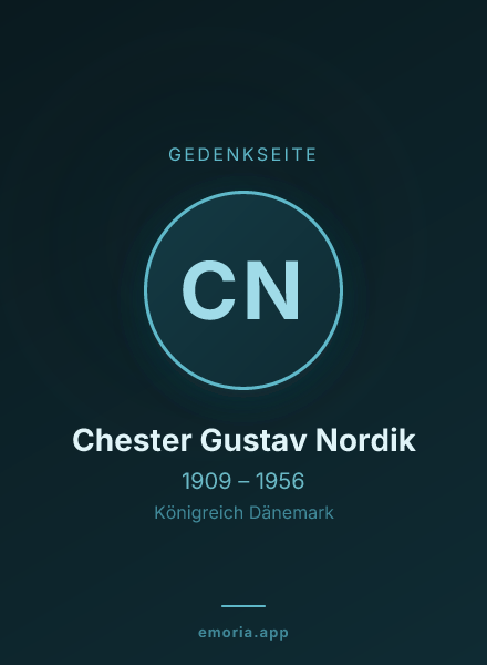 Gedenkportrait von Chester Gustav Nordik