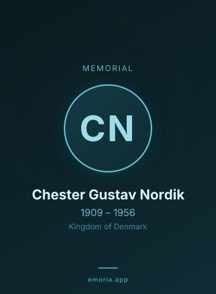 Memorial portrait of Chester Gustav Nordik