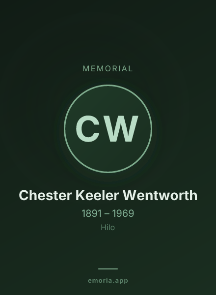 Memorial portrait of Chester Keeler Wentworth