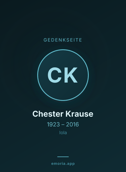 Gedenkportrait von Chester Krause