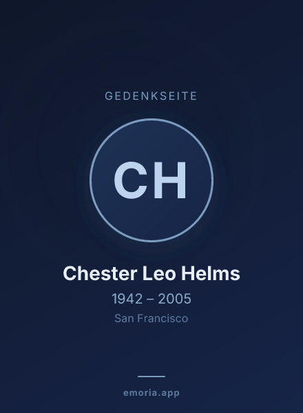 Gedenkportrait von Chester Leo Helms