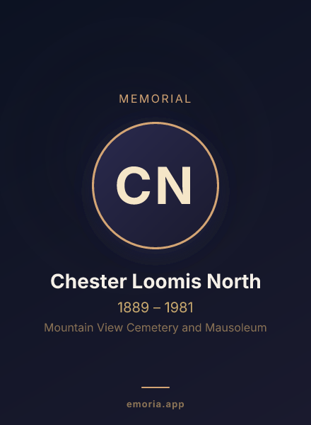 Memorial portrait of Chester Loomis North