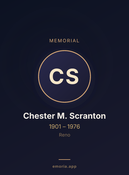 Memorial portrait of Chester M. Scranton