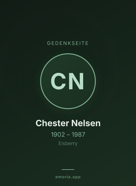 Gedenkportrait von Chester Nelsen