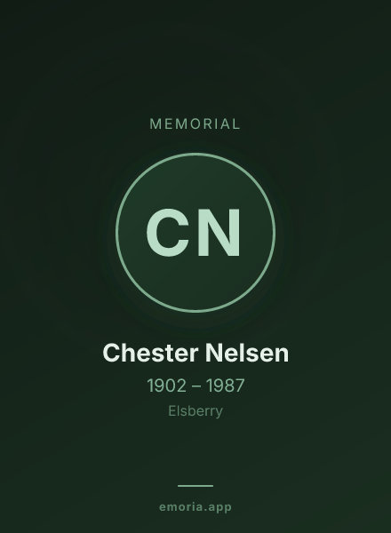 Memorial portrait of Chester Nelsen