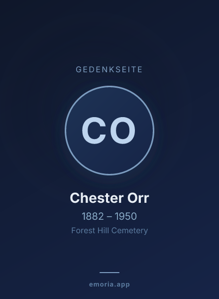 Gedenkportrait von Chester Orr