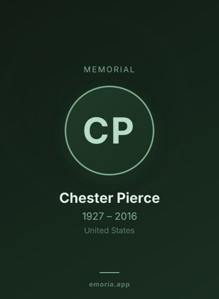 Memorial portrait of Chester Pierce