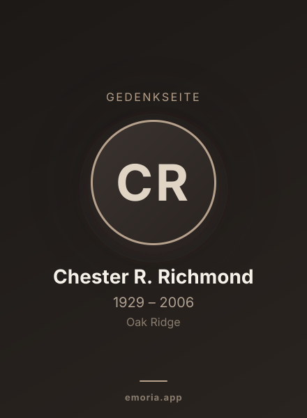 Gedenkportrait von Chester R. Richmond