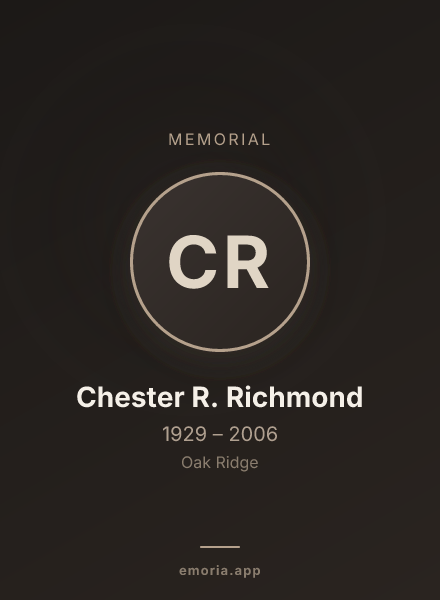 Memorial portrait of Chester R. Richmond