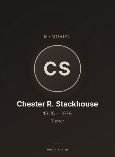 Memorial portrait of Chester R. Stackhouse