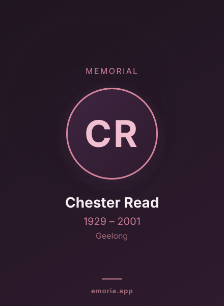 Memorial portrait of Chester Read