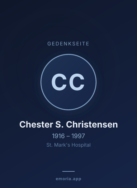 Gedenkportrait von Chester S. Christensen