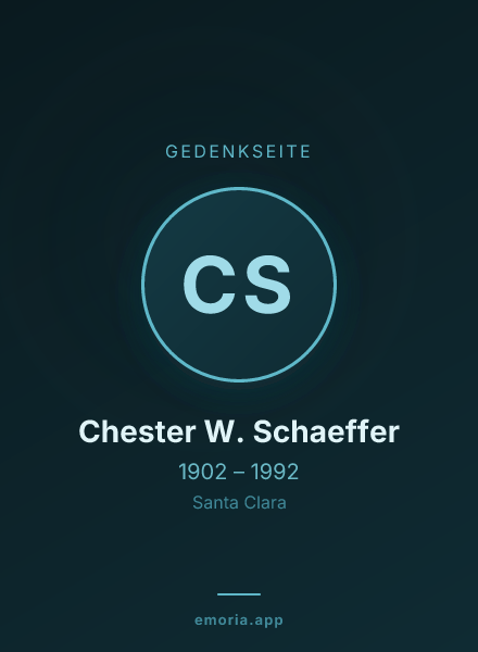 Gedenkportrait von Chester W. Schaeffer