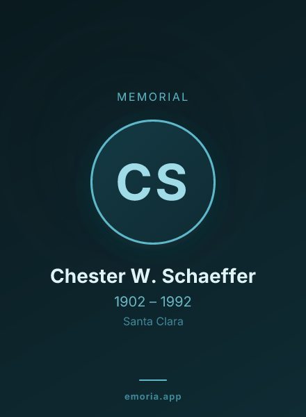 Memorial portrait of Chester W. Schaeffer