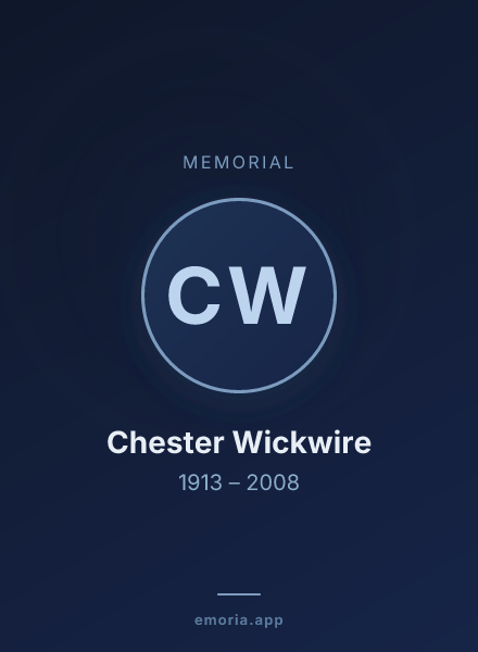 Memorial portrait of Chester Wickwire