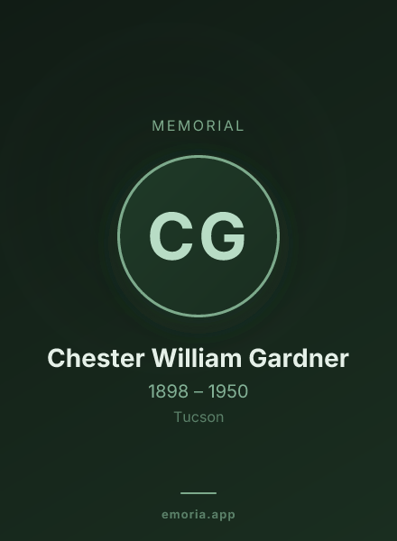Memorial portrait of Chester William Gardner