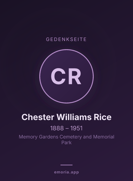 Gedenkportrait von Chester Williams Rice