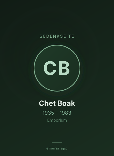 Gedenkportrait von Chet Boak