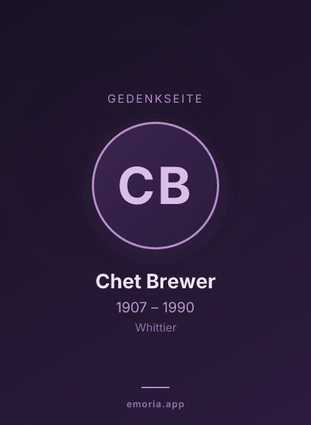Gedenkportrait von Chet Brewer