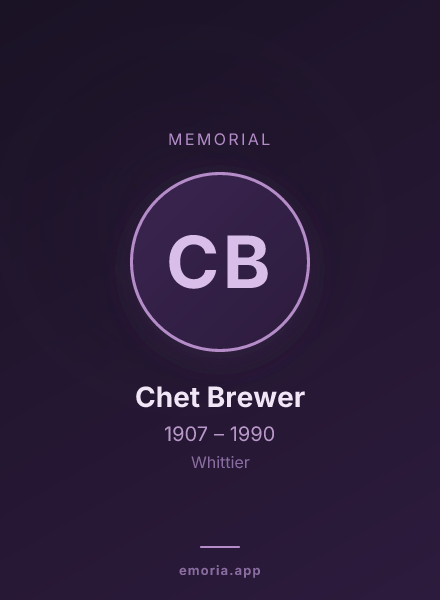 Memorial portrait of Chet Brewer