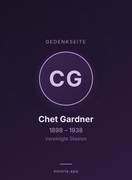 Gedenkportrait von Chet Gardner