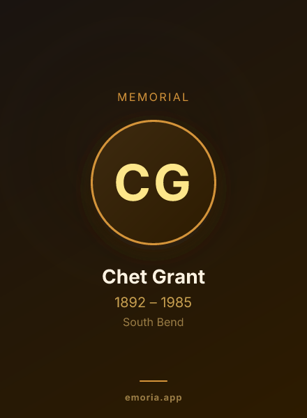Memorial portrait of Chet Grant