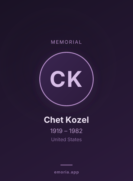 Memorial portrait of Chet Kozel