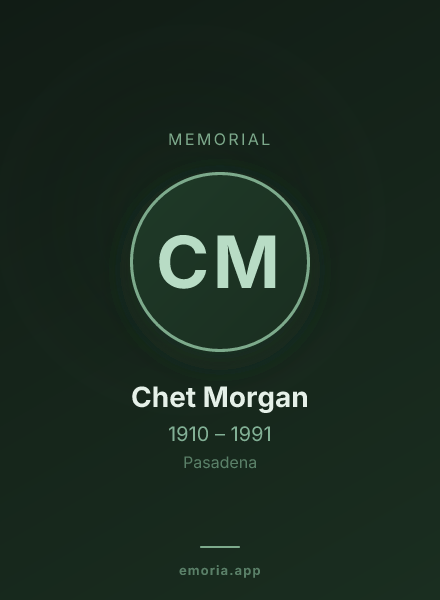 Memorial portrait of Chet Morgan
